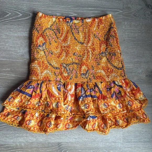 NEW Farm Rio Palms Party Smocked Mini Skirt Medium
